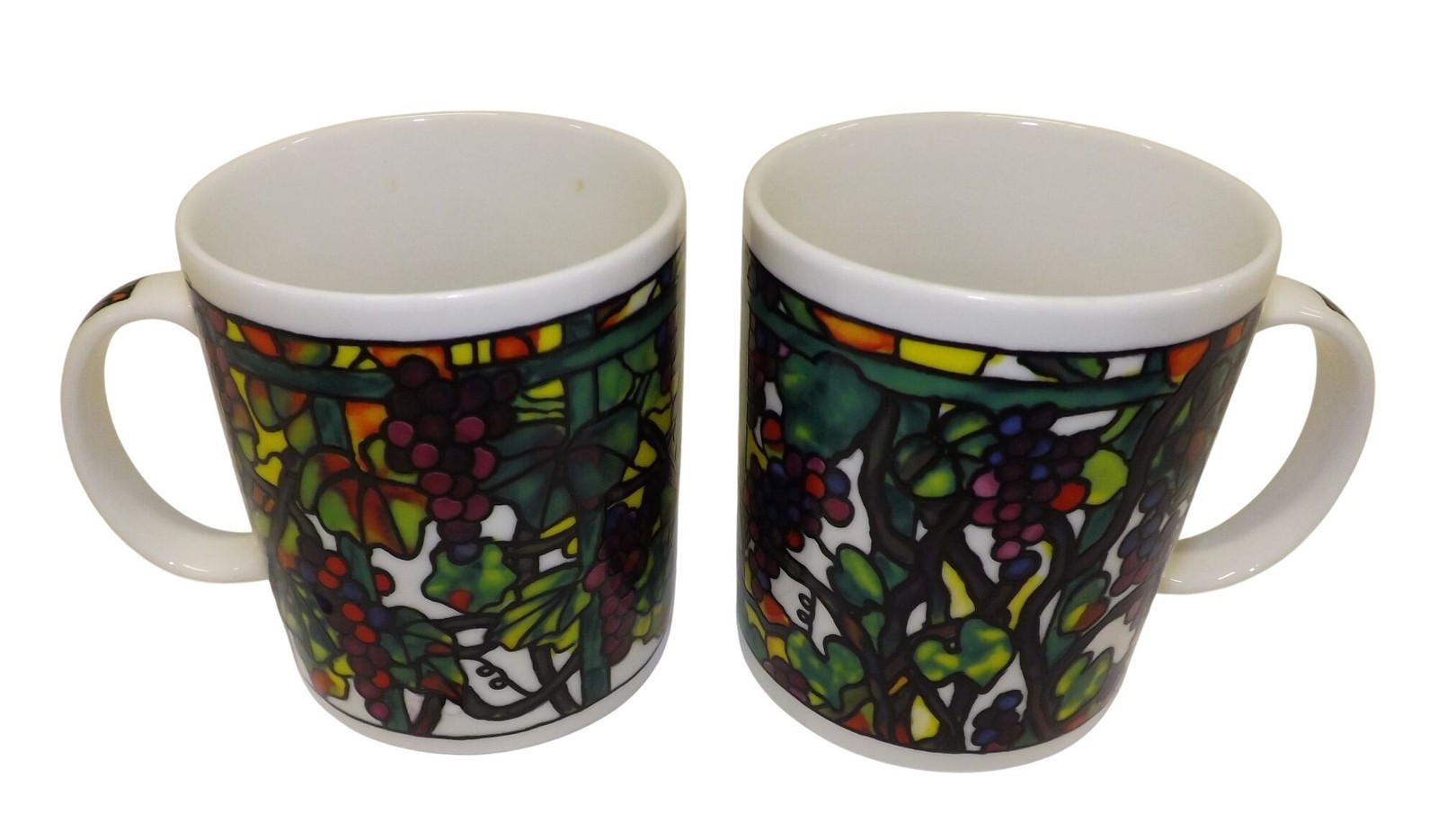 Set Of 2 Chaleur Stained Glass Design Mugs Inspired By L. Tiffany  Coffee Cups