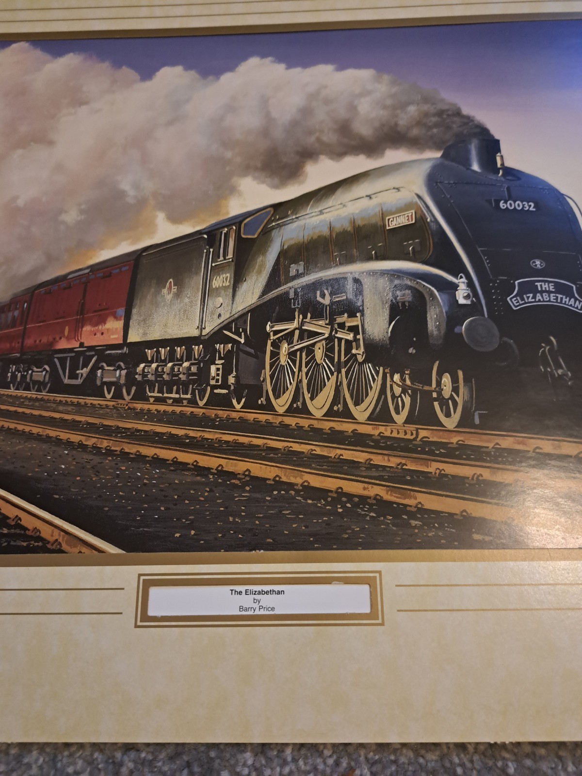 Print The Elizabeth By Barry Price LNER Class A4 60032 Gannet Steam Loco 50x40
