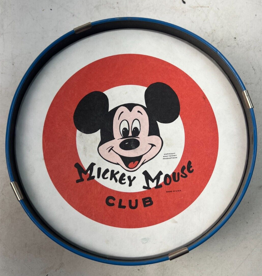VINTAGE NOBLE & COOLEY  MICKEY MOUSE CLUB METAL DRUM © WALT DISNEY PRODUCTIONS