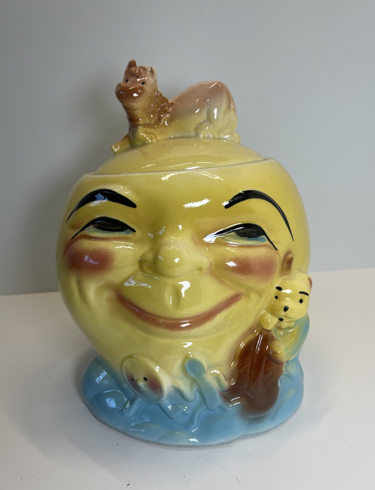 Roseville Ohio RRP Hey Diddle Diddle Cow Jumped Over The Moon Cookie Jar 1949