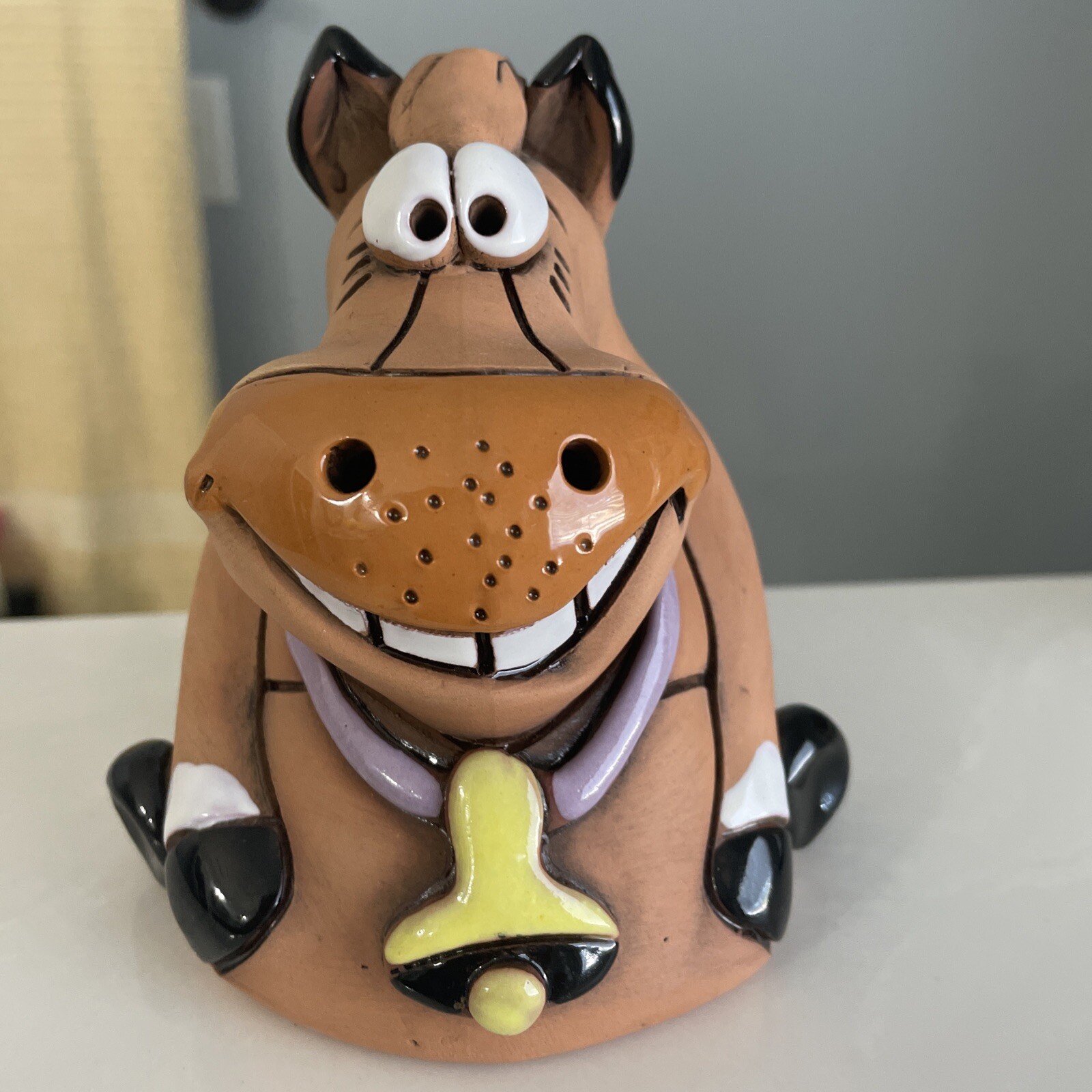 Baltic Clay Dog Coin Bank Unique Hand Made Baltic States Clay Art Figurine