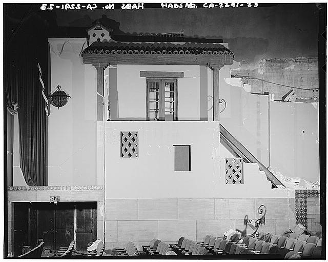 Photo:Whittier Theatre Whittier CA 1923 Auditorium West Wall Interior