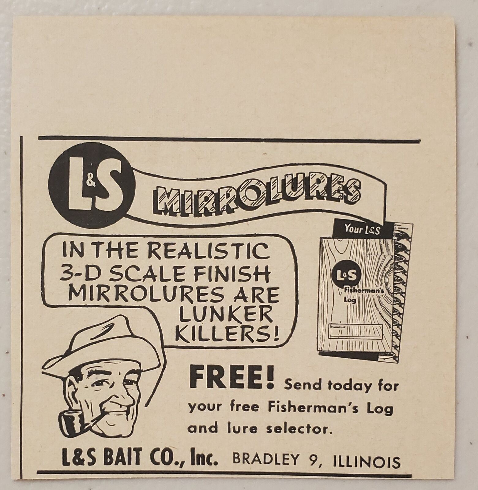 1957 Print Ad L&S Mirrolures Fishing Lures Bait Co. Bradley,Illinois