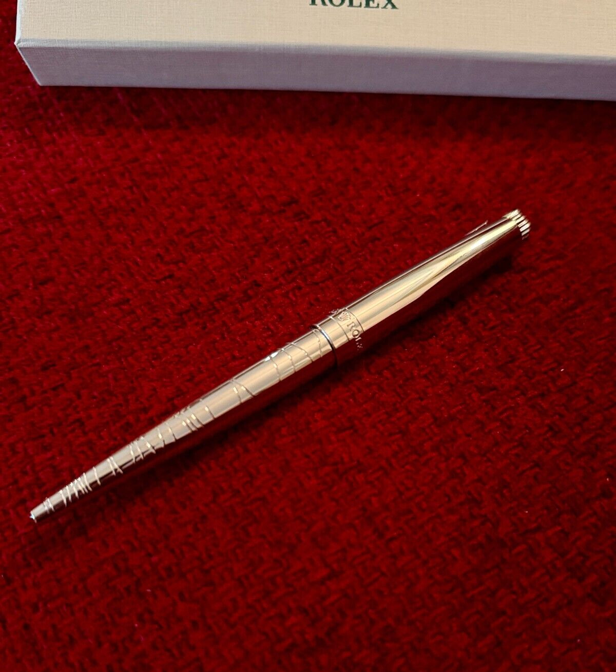 Rolex Vintage Style Palladium-Finish Steel Ballpoint Pen New Boxed Ad Gift