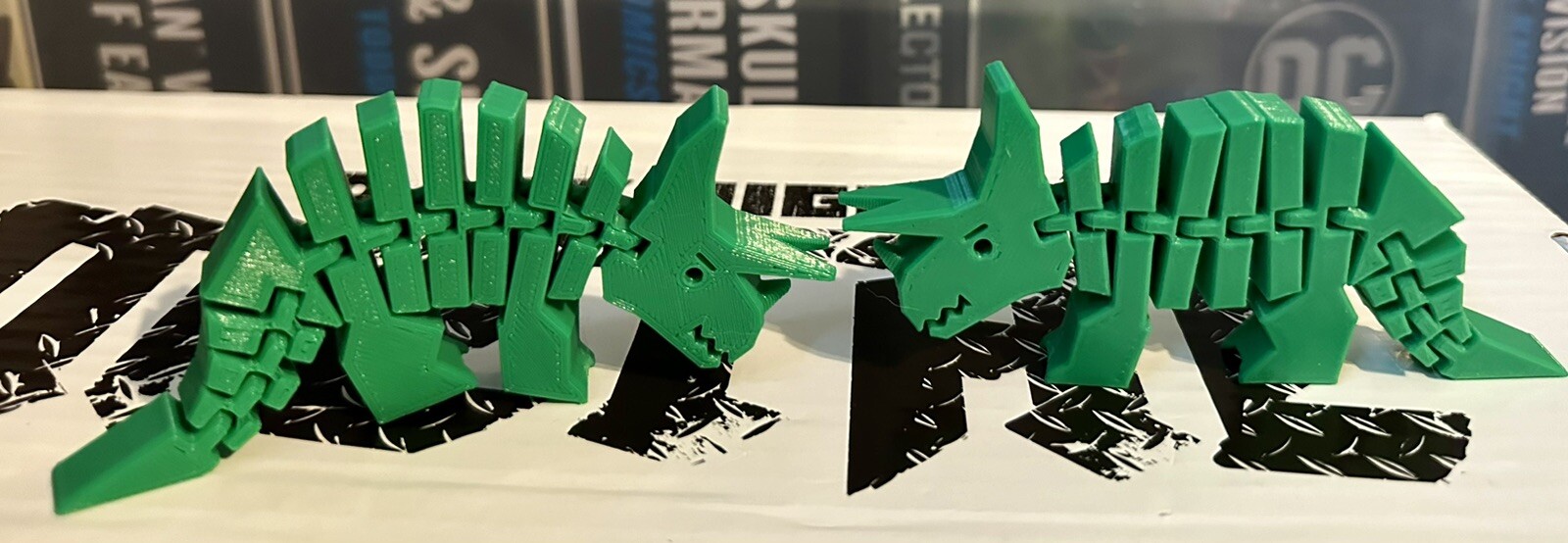 Tri Flex Articulated Triceratops Fidget Toy Action Figure Classic Green Dinosaur