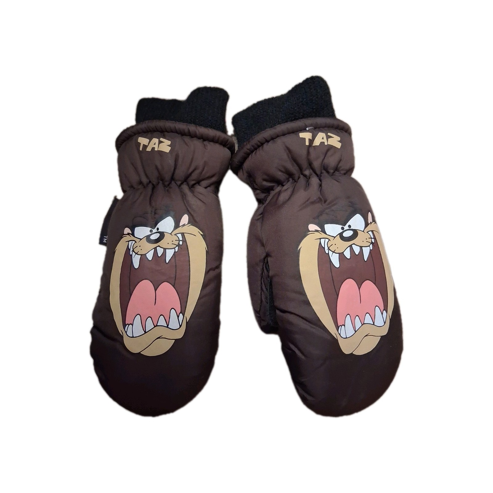 1998 Berkshire Looney Tunes Tasmanian Devil brown nylon mittens