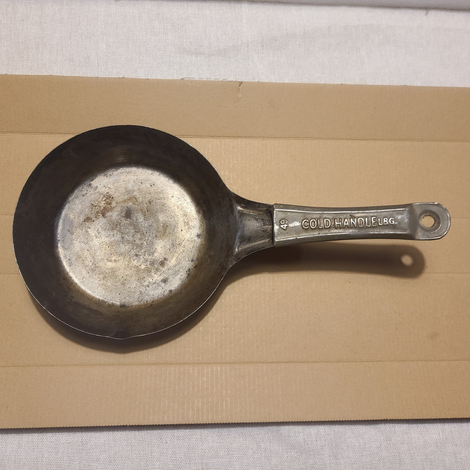 Antique Lalance & Grosjean L&G No 49 Cold Handle Steel Cowboy Camp Fry Pan 6\ Antique Lalance & Grosjean L&G No 49 Cold Handle Steel Cowboy Camp Fry Pan 6\
