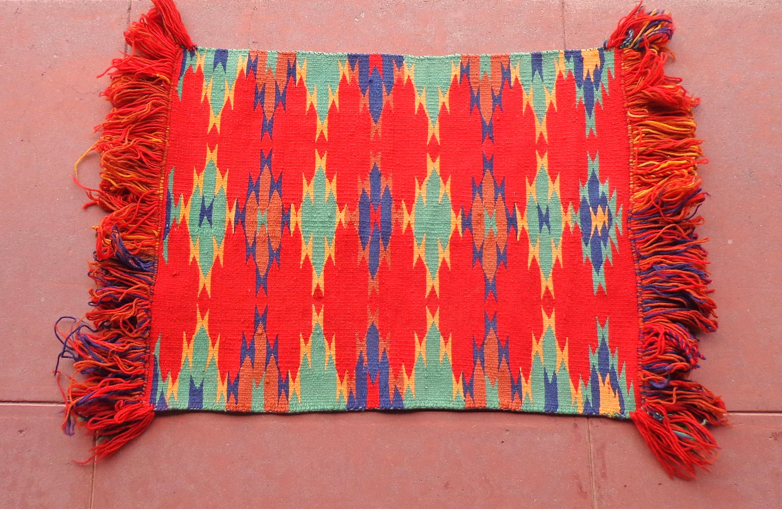 Navajo Germantown Wool Weaving w. Fringe