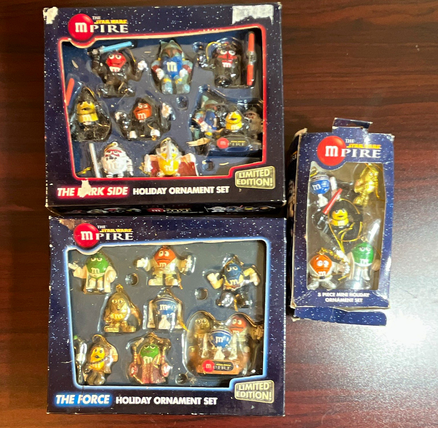M&M\'s Star Wars mPire Limited Edition Mini Holiday Ornament lot of 3 sets 20 ct