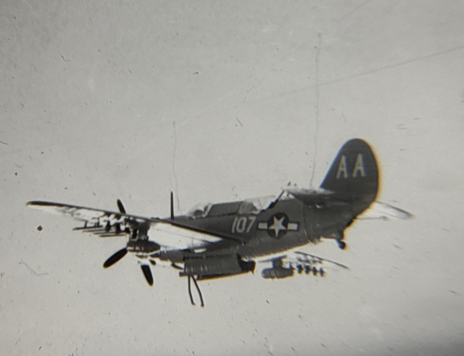 Orig Undated Slide Curtiss SB2C Helldiver WWII Navy Dive Bomber Aircraft H118