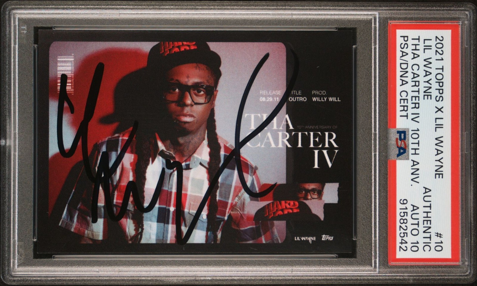 Lil Wayne Signed Topps Tha Carter IV Card PSA DNA Autograph Auto 10 Rapper