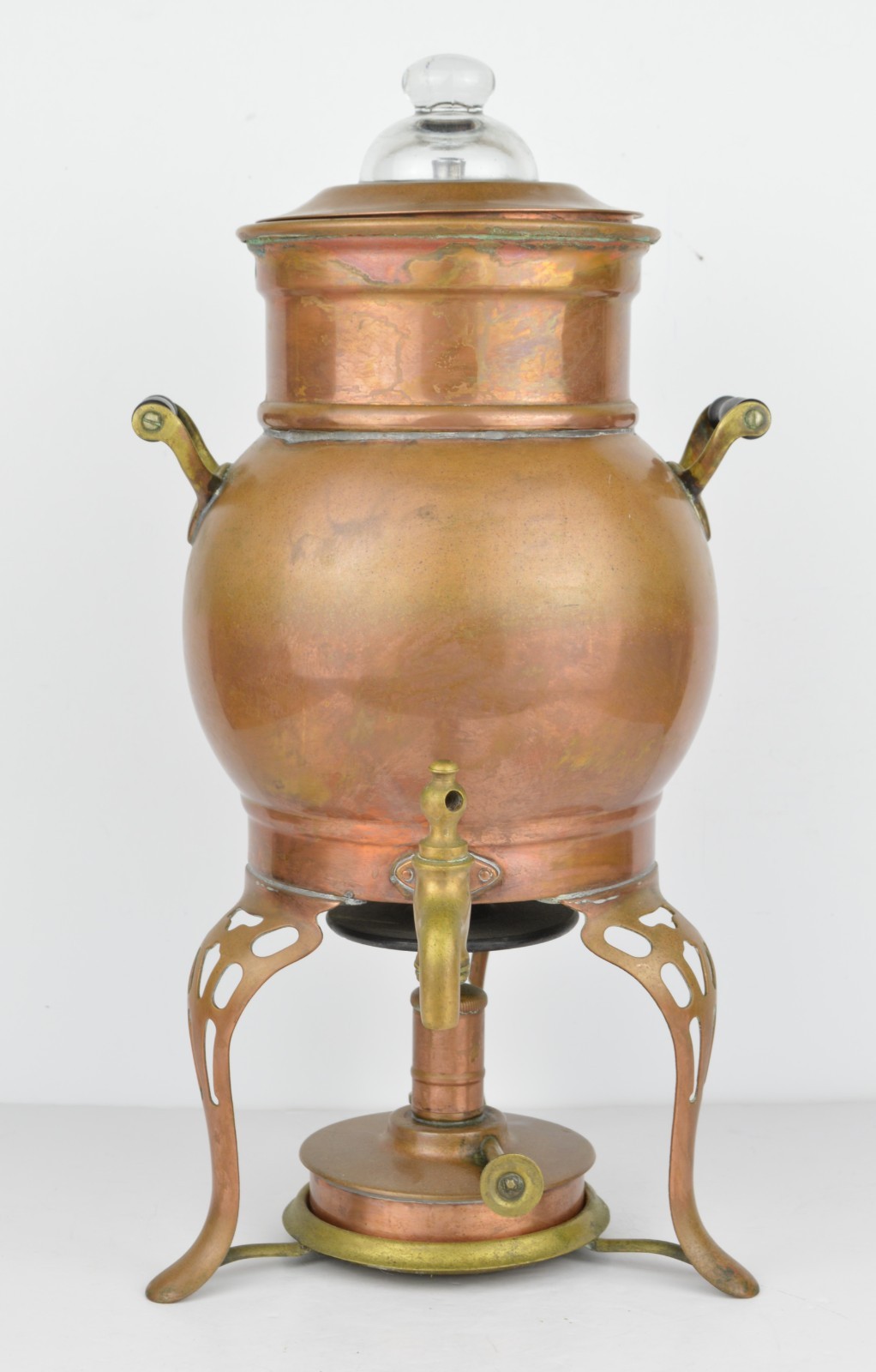 Antique Copper Coffee Percolator Urn Universal No 009 Samovar Brass Stand Burner