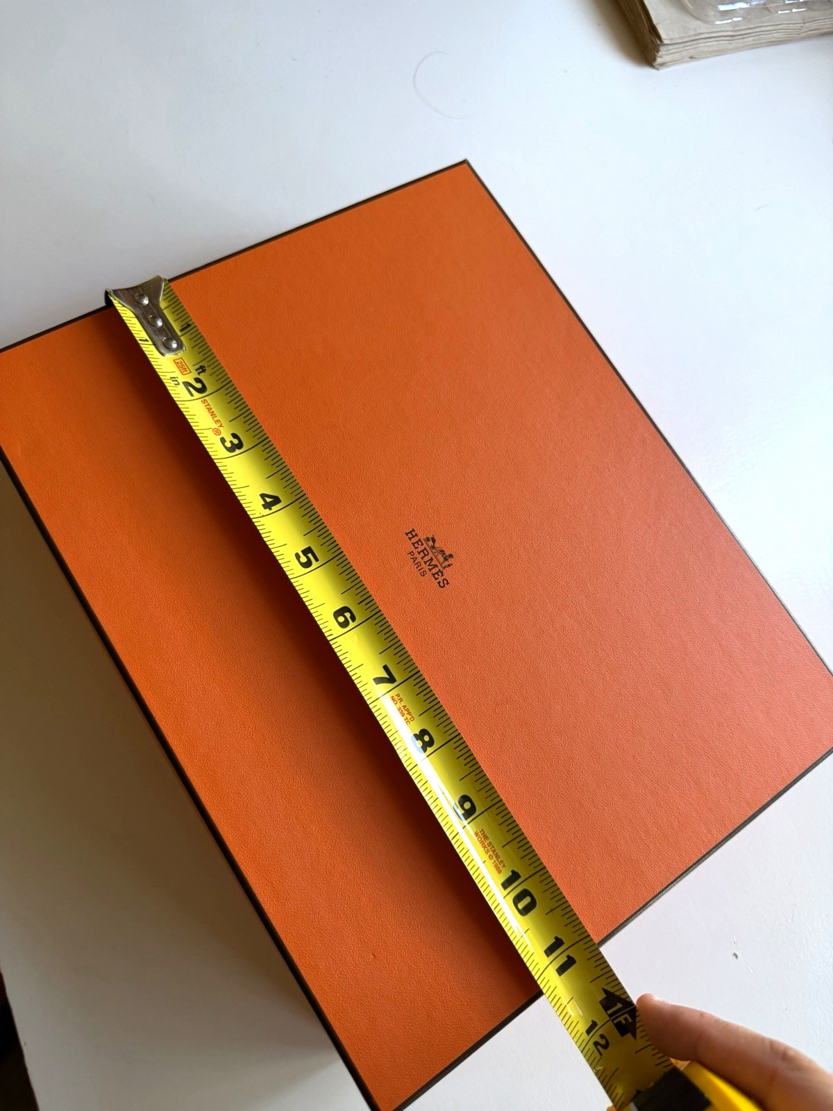 Hermès Orange Large Paperboard Storage Box w/ Lid 11x9x3 Rectangle
