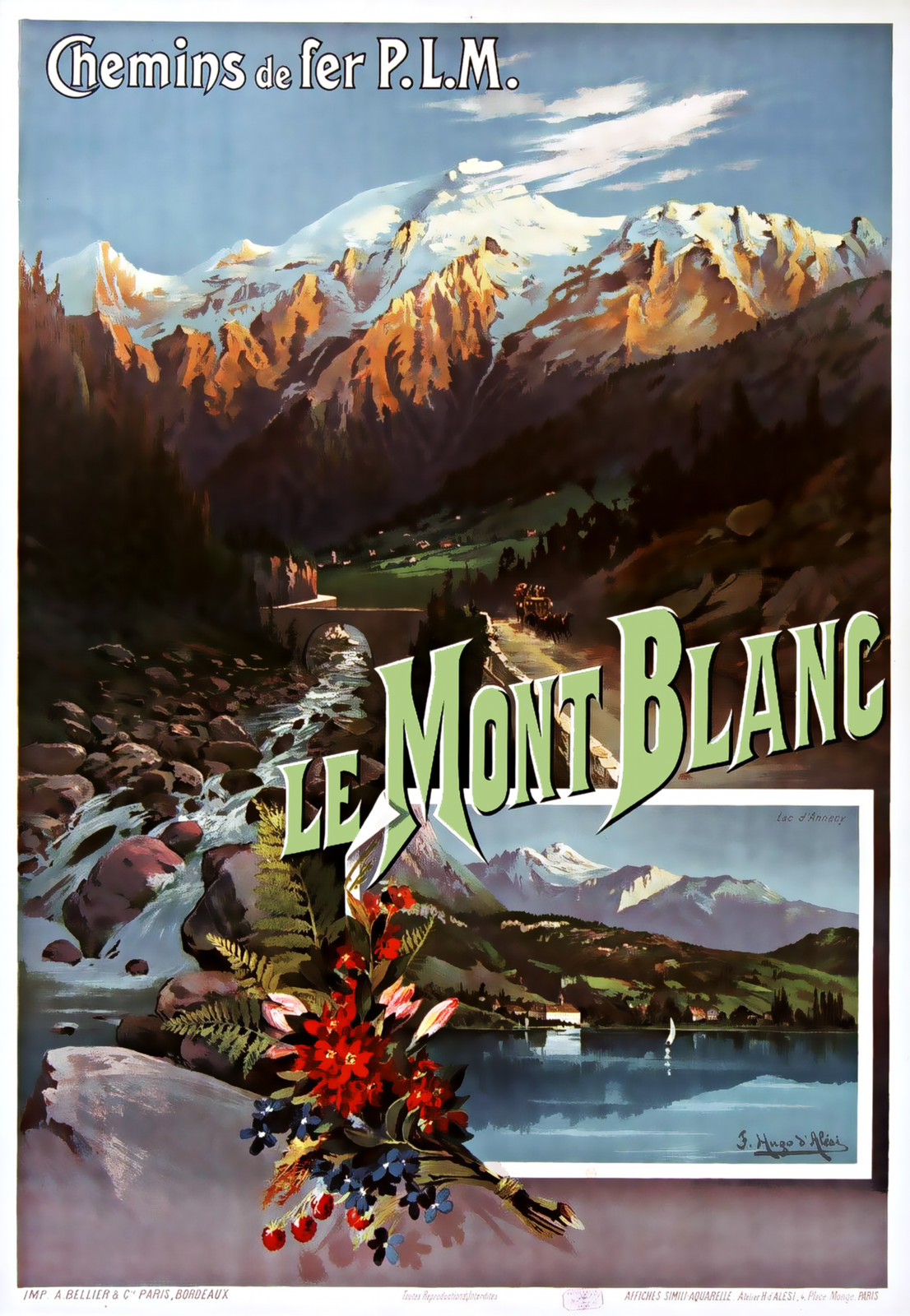 Le Mont Blanc Travel Poster c1930s - Vintage French Railway 24x36” 🌄