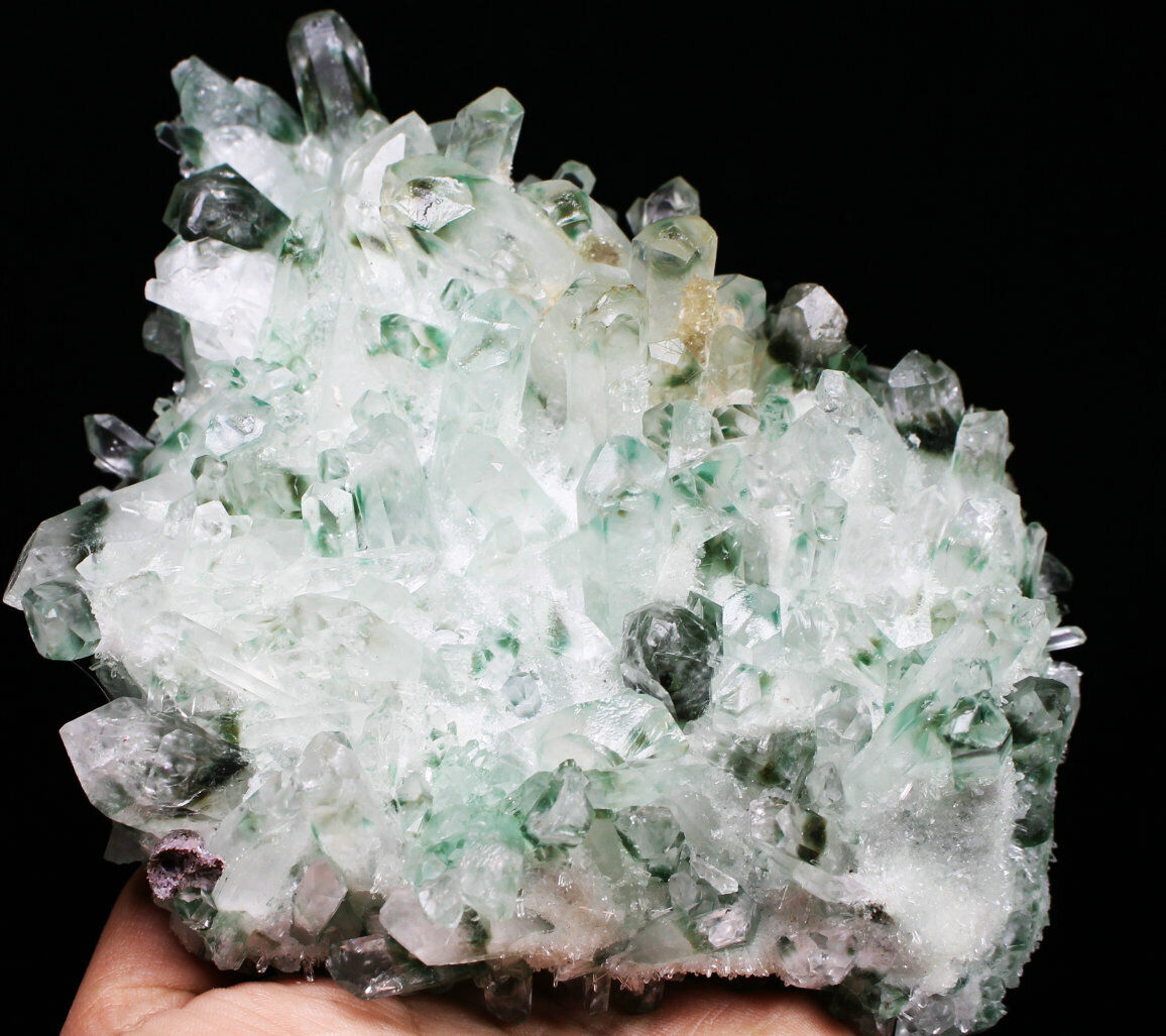 2.76 lb New Find Beatiful Green Tibetan Phantom Quartz Crystal Cluster Specimen