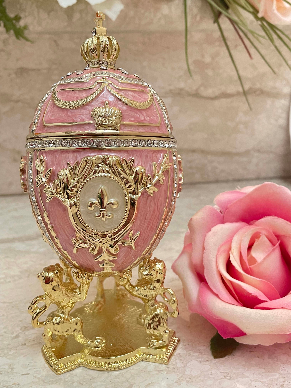 Fabergé egg 24k GOLD Faberge Egg Trinket box Imperial Faberge 24k Gold