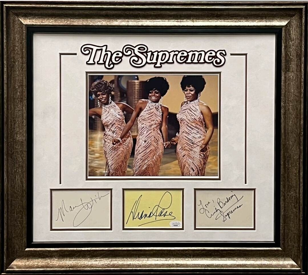 Diana Ross Cindy Bridsong Mary Wilson The Supremes Signed Autograph Photo JSA