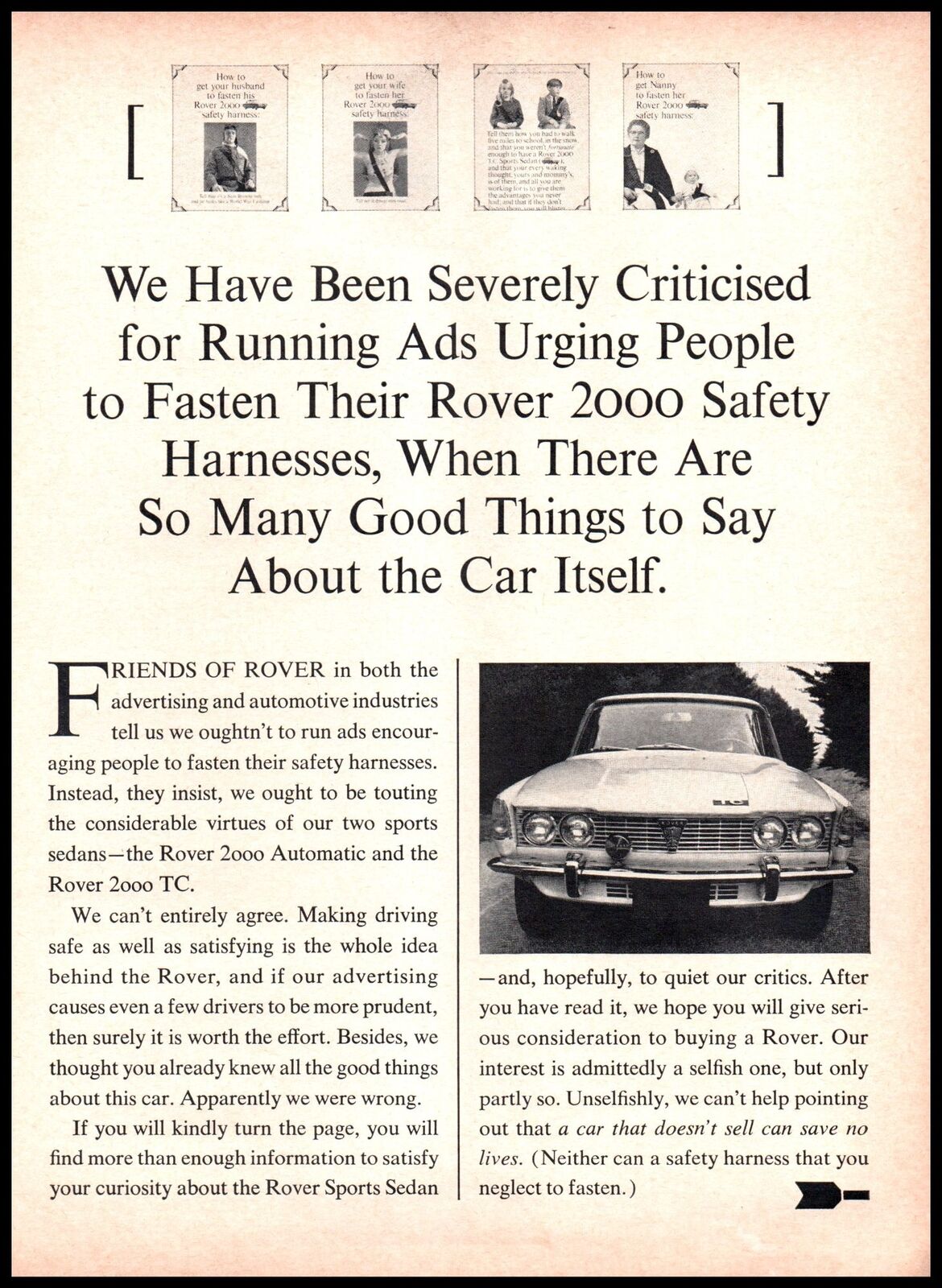 1968 Rover 2000 Automatic TC Vintage Print Ad Seat Belt Pine Trees  Wall Art