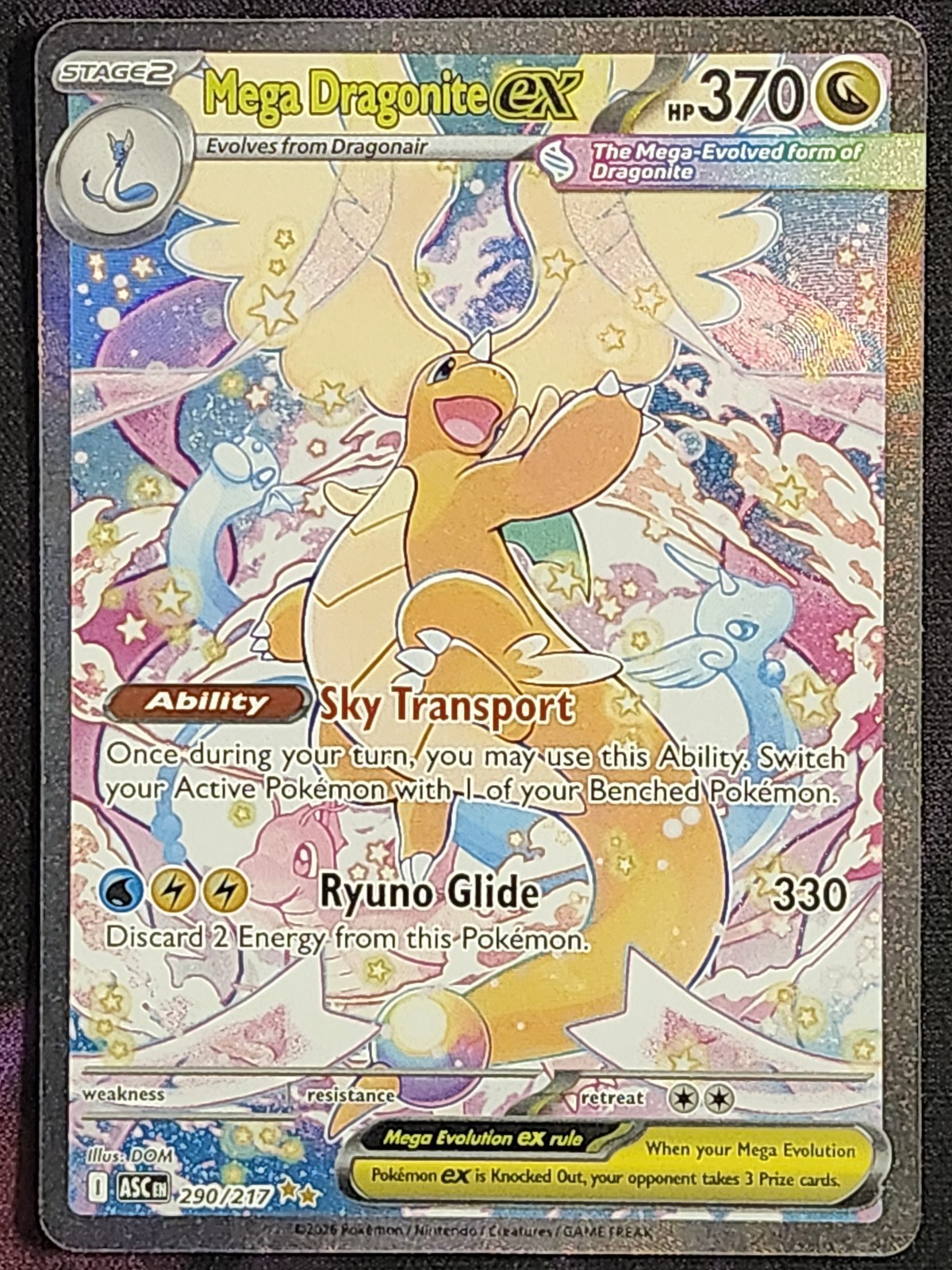 Pokemon Mega Dragonite EX 290/217 Ascended Heroes ASC