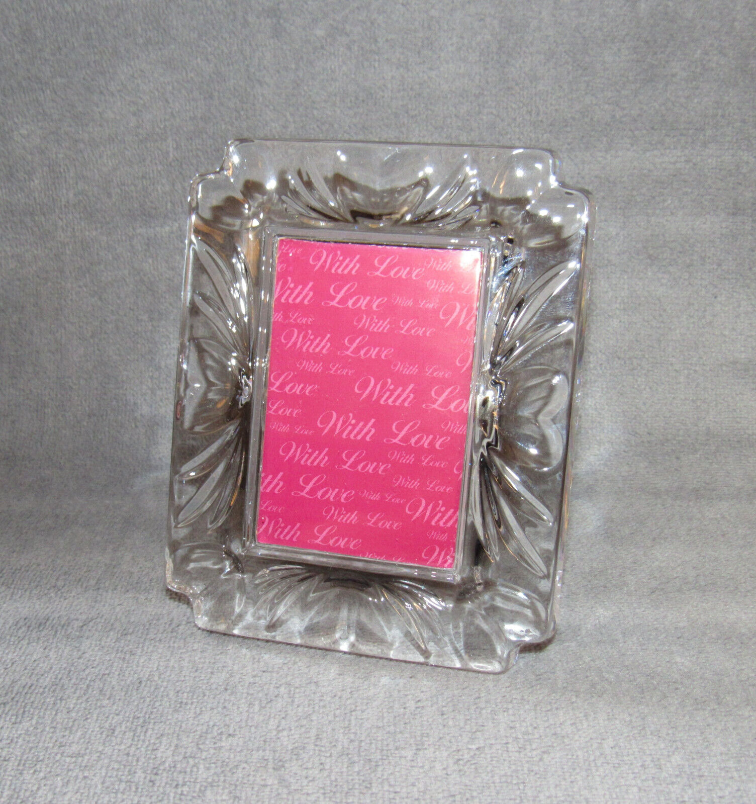 WATERFORD CRYSTAL – With Love – Hearts Design Photo Frame – Signed Fred Curtis