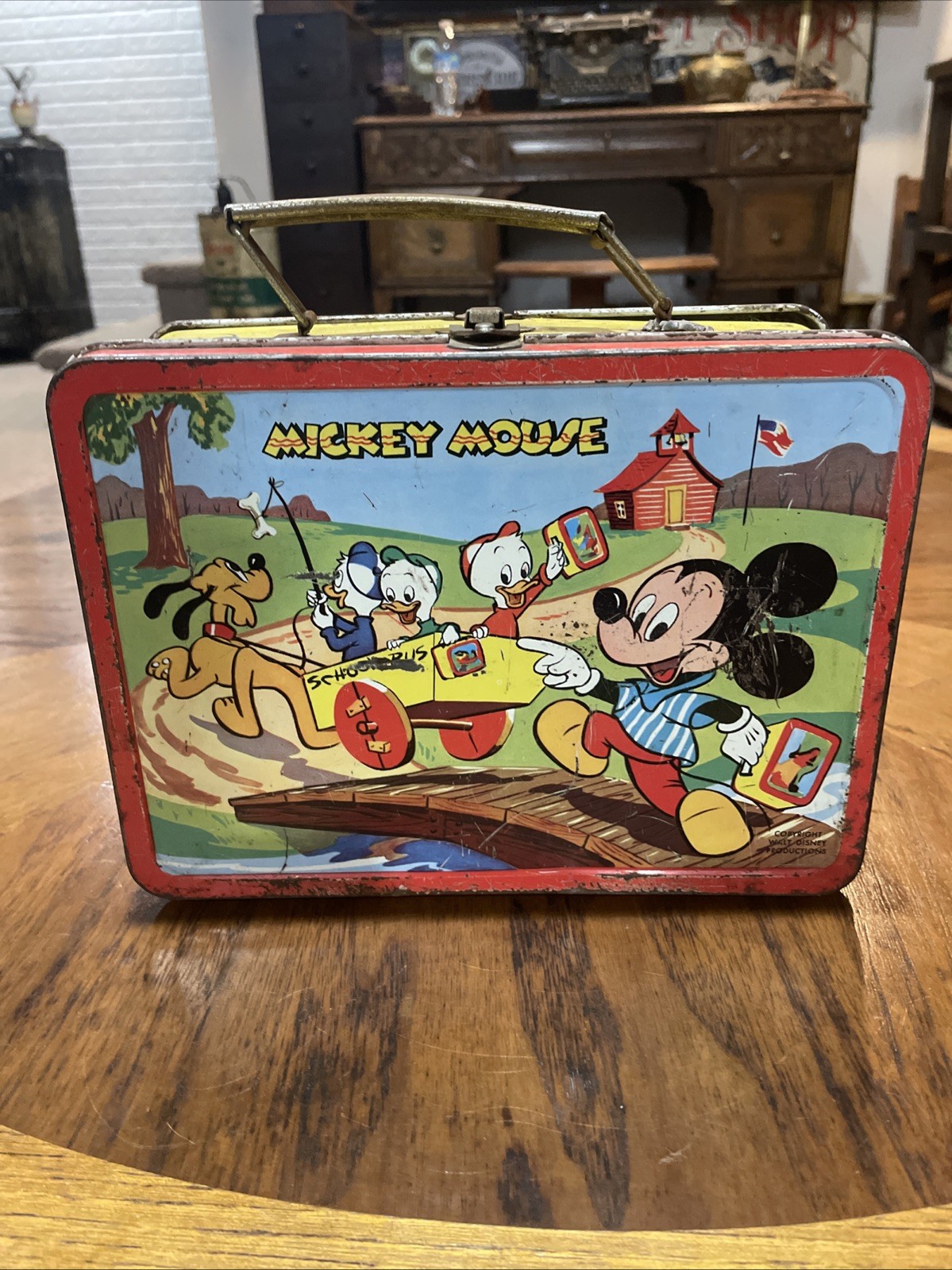 Adco Mickey Mouse And Donald Duck 1954 Metal Lunchbox 