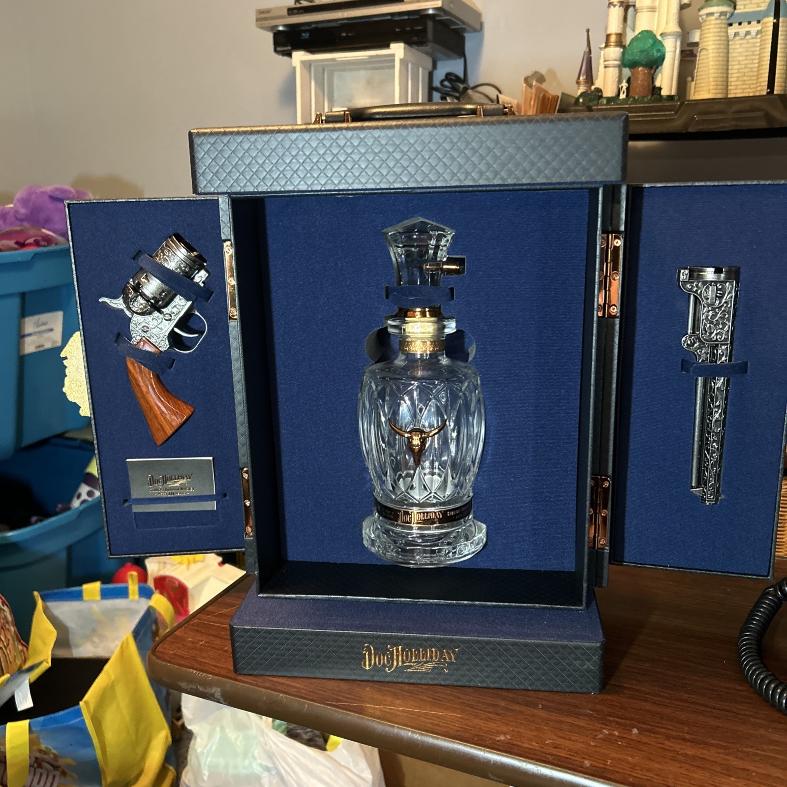 Doc Holliday 10 Year Bourbon Collector Decanter Display Set Complete (Empty)
