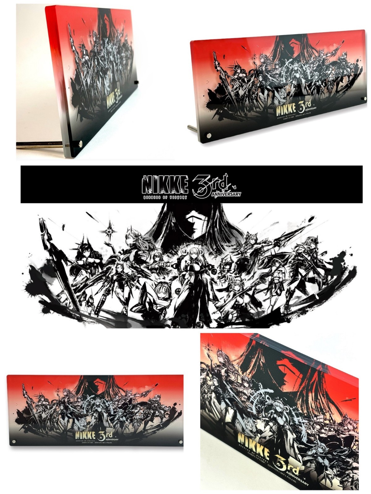 PSL NIKKE 3rd Anniversary Group Ink Painting Acrylic Plate TSUTAYA Exclusive