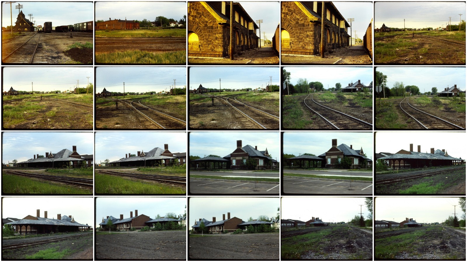 1983 ORIGINAL Slide x20 - ASHLAND WI DEPOT (and Area) Junction RR Station