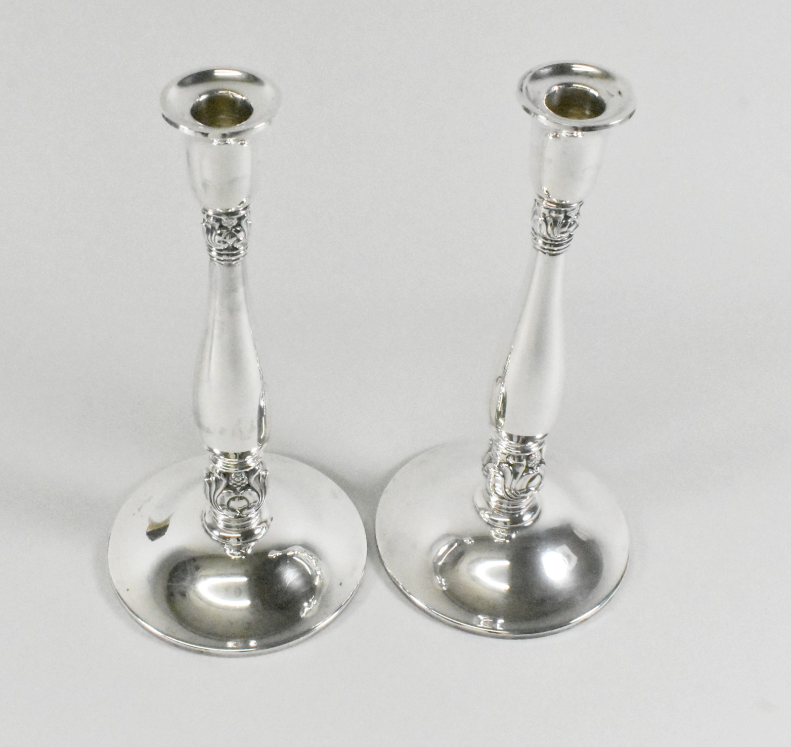 Royal Danish By International Silver Sterling Candlesticks, Sold As Pair
