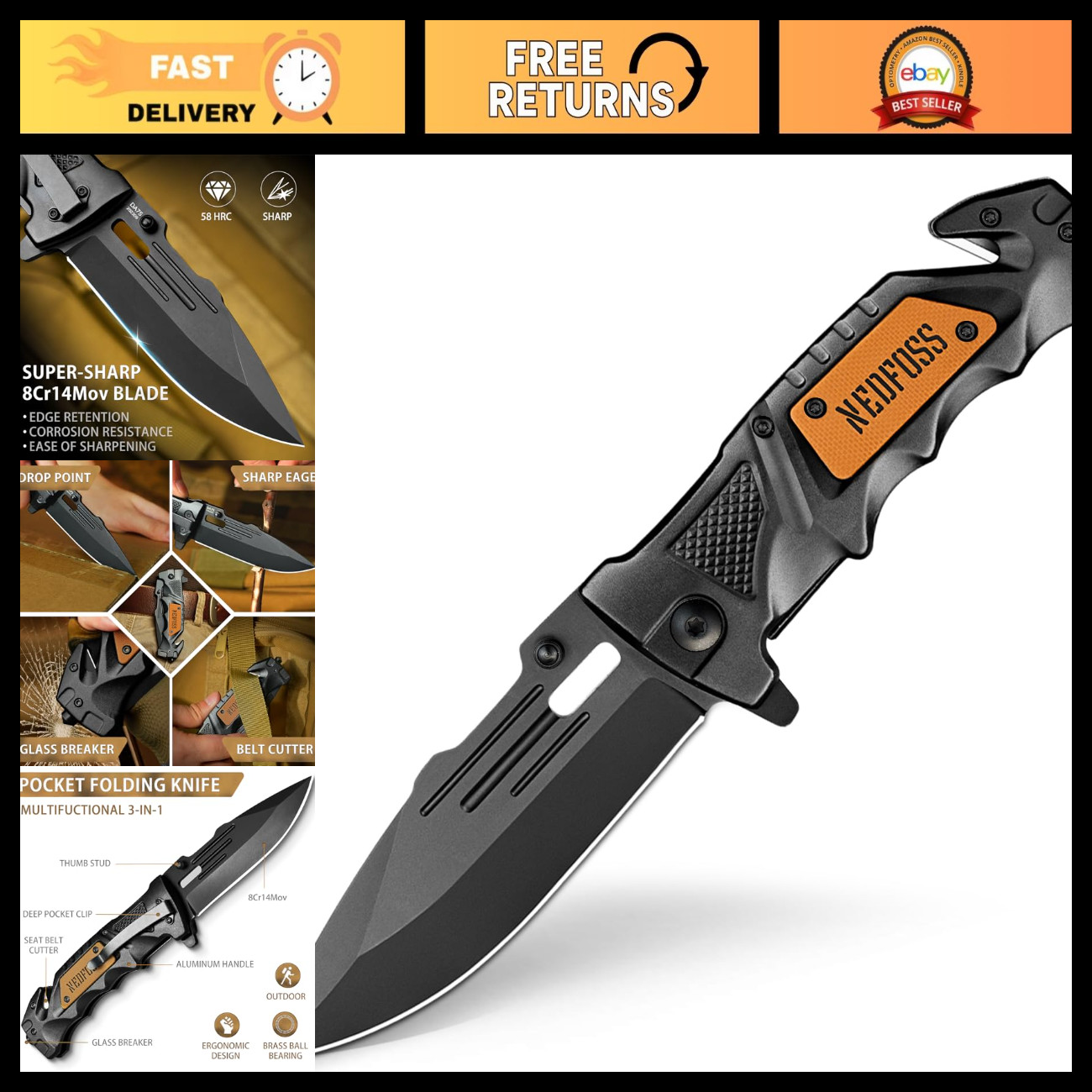 Compact 3-in-1 Mini Pocket Knife with 2.95\ Compact 3-in-1 Mini Pocket Knife with 2.95\
