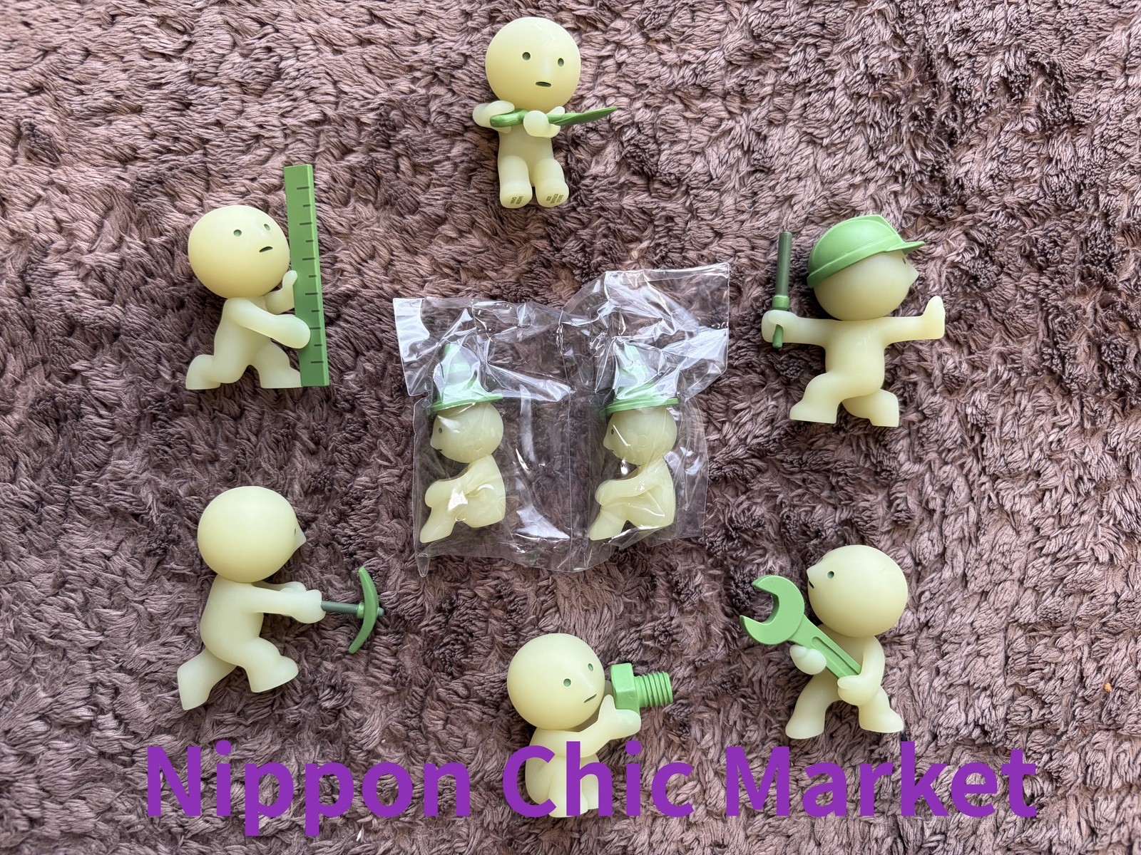SMISKI Construction Series Complete Set Secret Figure Glow in the Dark Unused