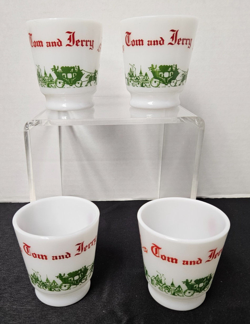 VINTAGE HAZEL ATLAS TOM AND JERRY CUP set of 4