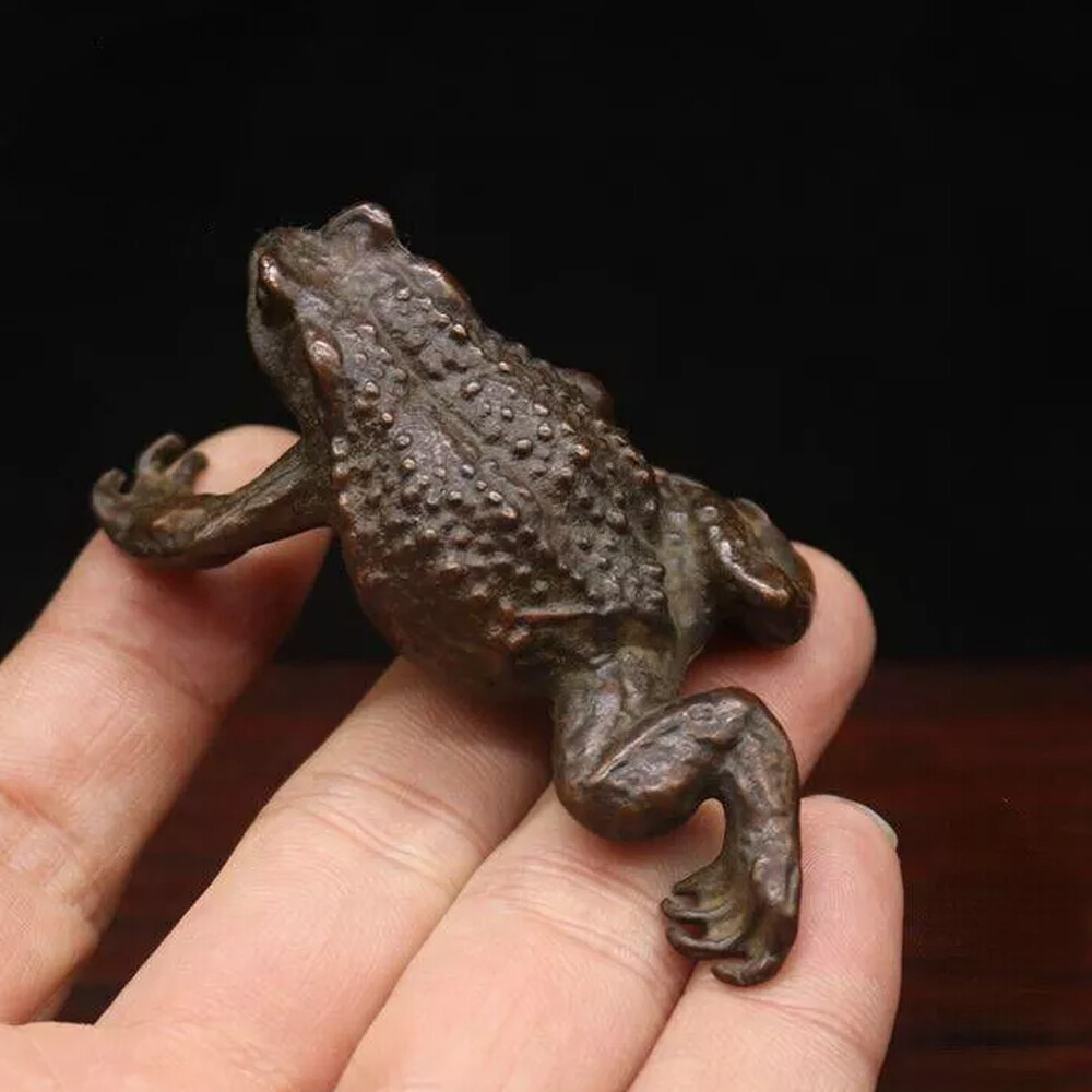 Antique Bronze Antique Battered Brass Gold Toad Tea Pet Gift Antique Bronze Antique Battered Brass Gold Toad Tea Pet Gift