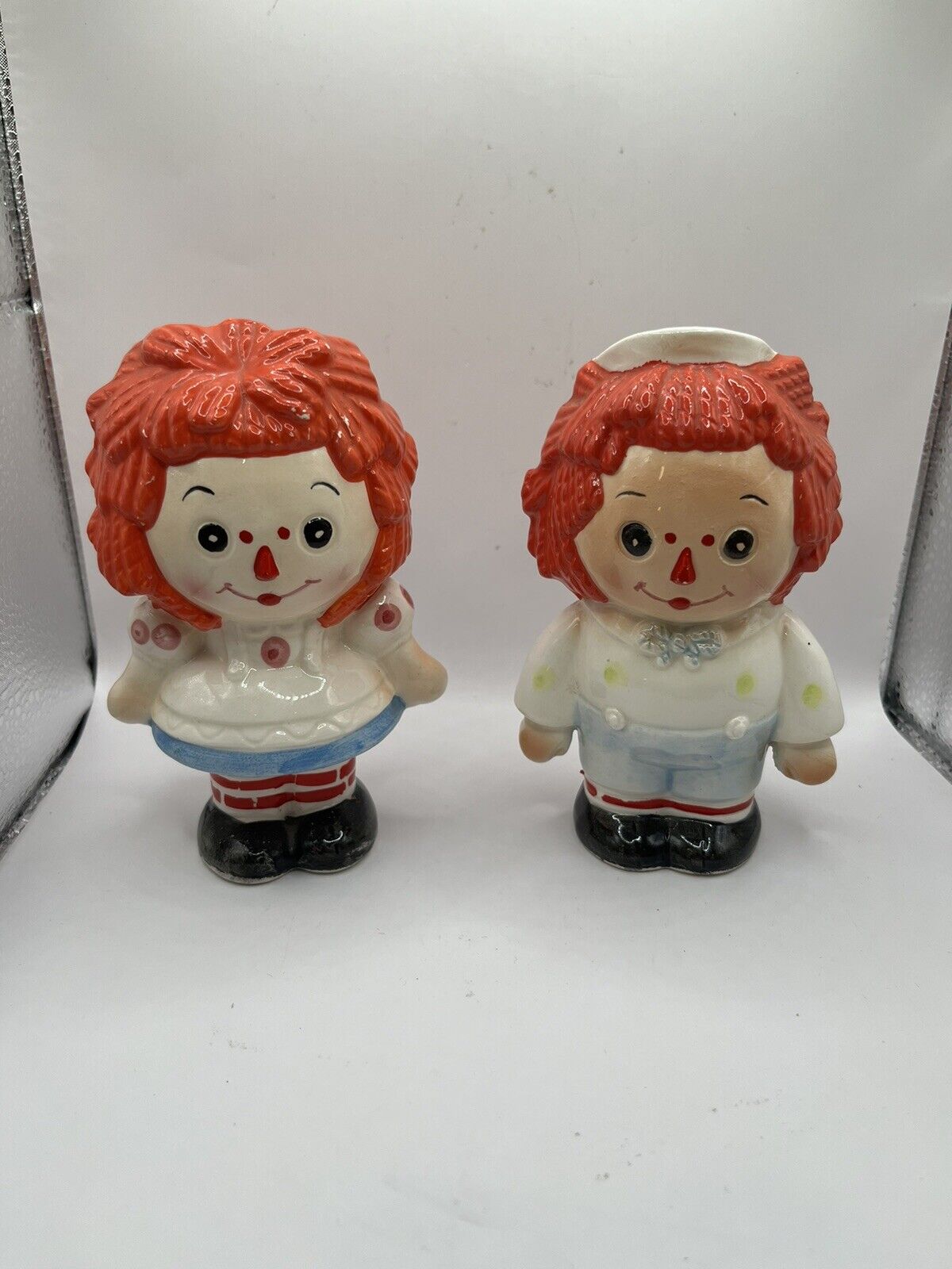Vintage Raggedy Ann & Andy Salt and Pepper Shakers. Made in JAPAN