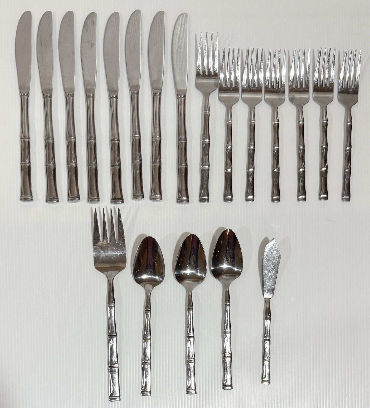 VTG Oneida NORTHLAND SUMATRA Lot OF 20 Stainless Bamboo Set Japan