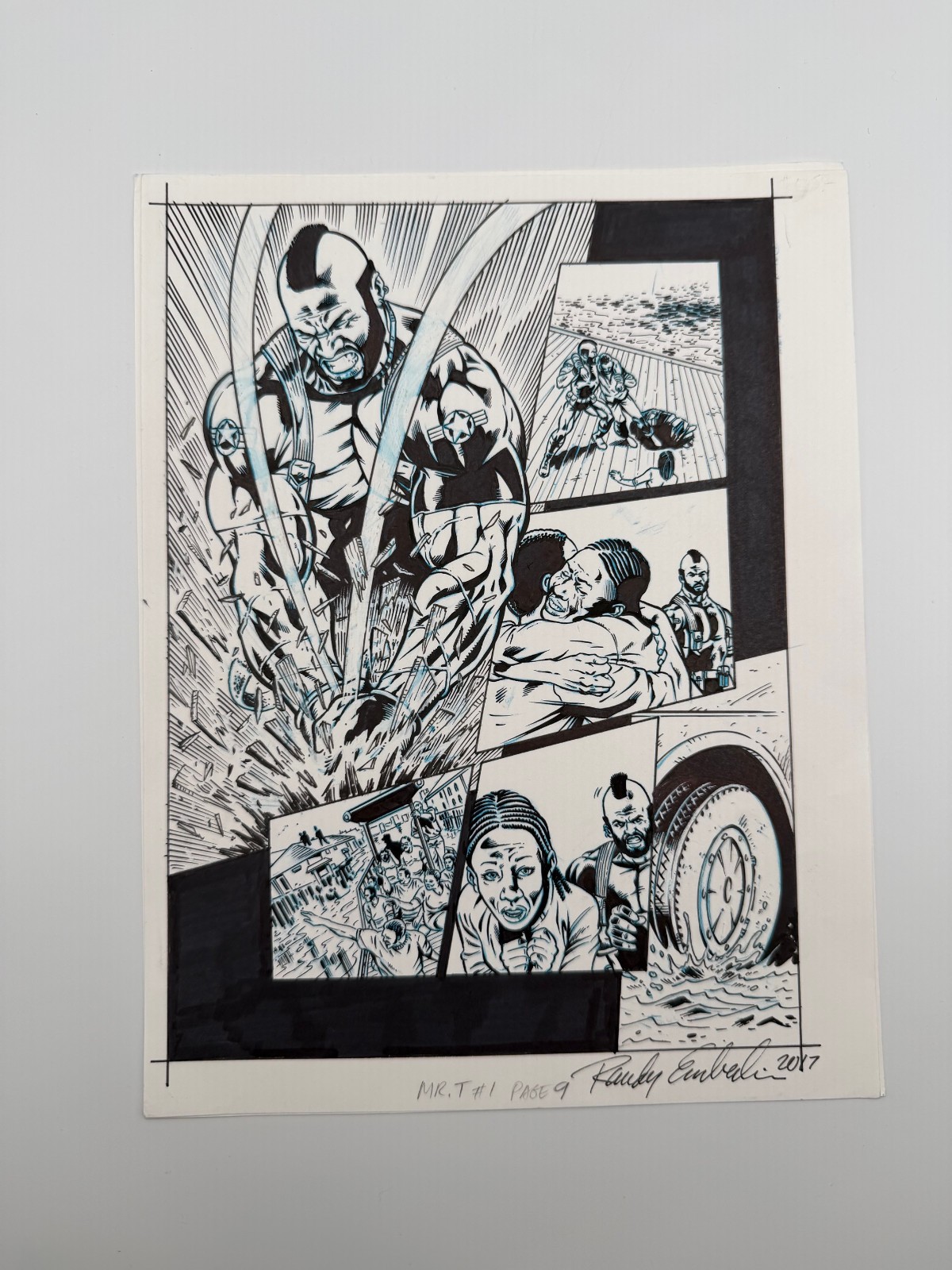 Original Mr.T #1 Page 9 Comic Book Art by Randy Emberlin 2017