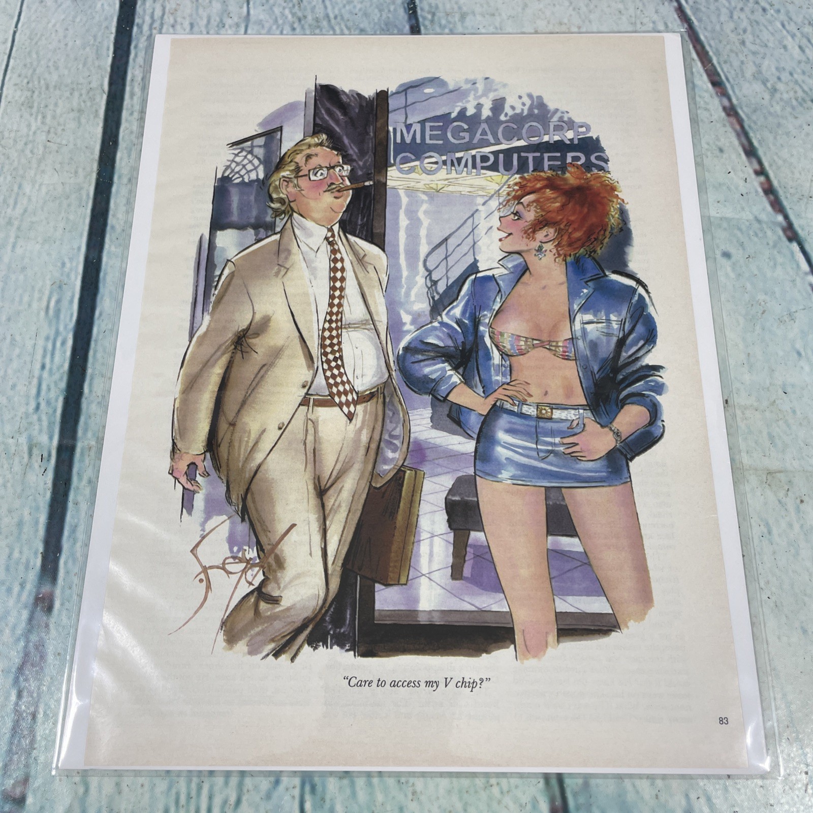 1997 Sexy Adult Cartoon V Chip Vintage Print Ad/Poster Pinup Art Magazine Page