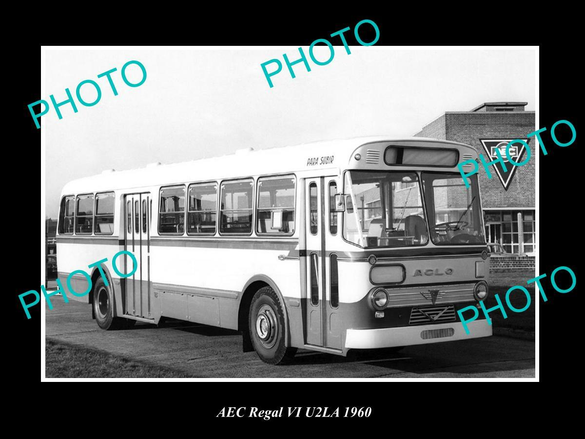 OLD POSTCARD SIZE PHOTO OF 1960 AEC REGAL BUS LAUNCH PRESS PHOTO
