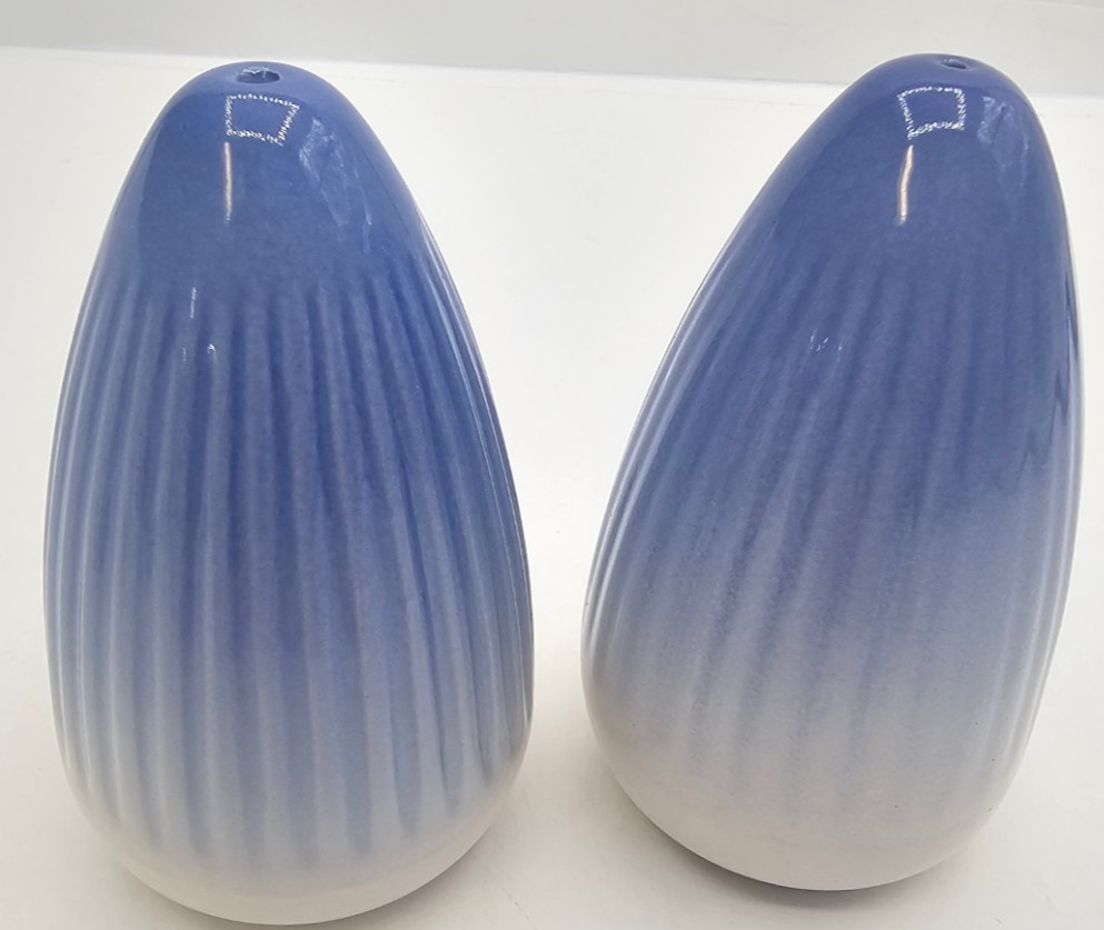 Vintage Søholm Denmark Hammersa Blue Ombre Ceramic Salt & Pepper Shakers MCM