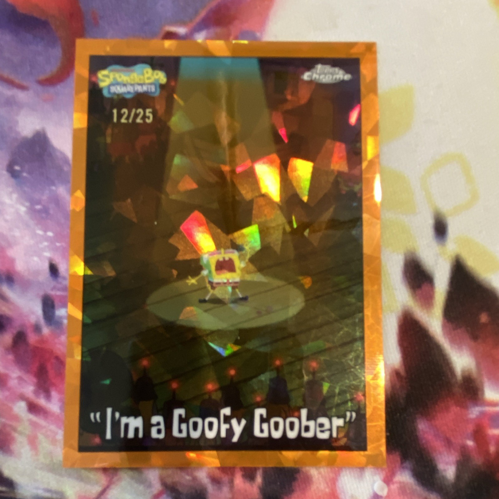 Topps SpongeBob 2025 Topps Chrome #65 I'm a Goofy Goober orange 12/25