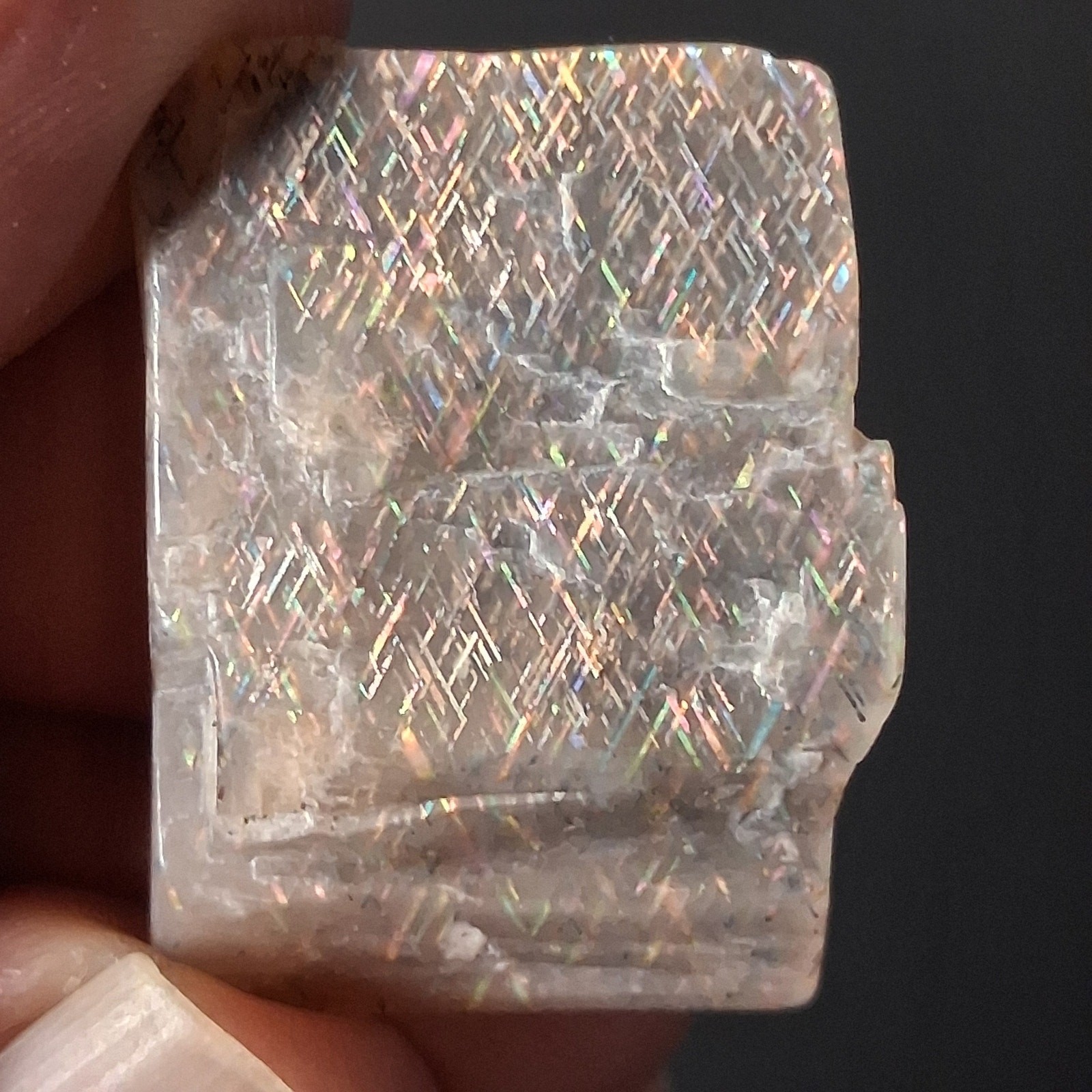 Polished Rainbow Lattice Sunstone Tanzania Crystal Specimen 9.9g R134