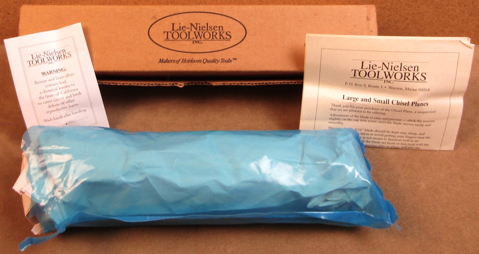 NOS VINTAGE 2007 LIE NIELSEN L-N 97 BRASS LARGE CHISEL PLANE UNUSED OLD STOCK