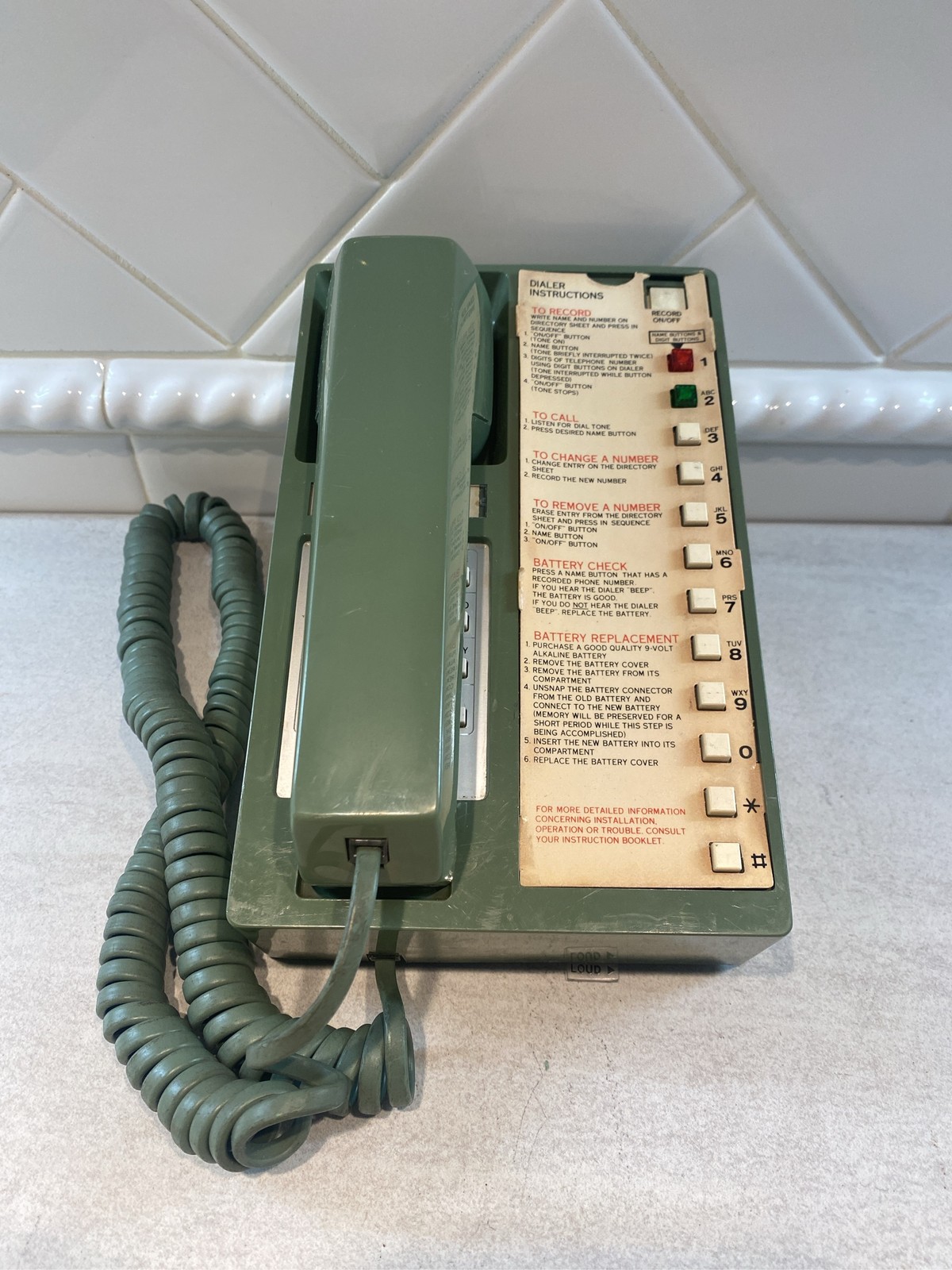 Western Electric Bell System Automatic Dialer Desk Telephone Olive Green