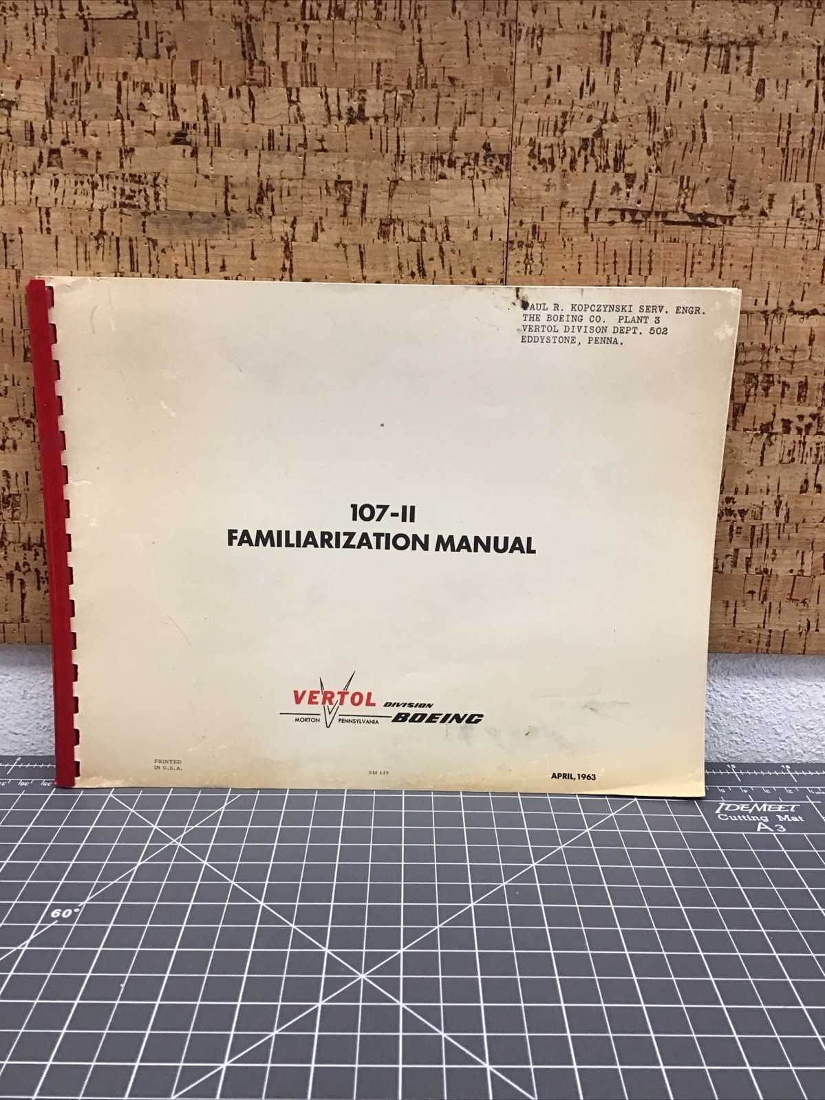 RARE Original 1963 Boeing-Vertol 107-11 Helicopter Familiarization Manual ER-3
