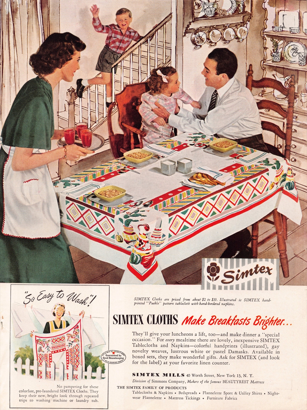 1940s Simtex Cloths Linen 
