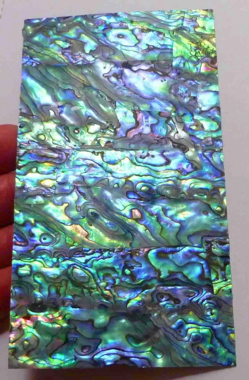 Genuine DARK Paua Abalone SHELL VENEER INLAY OVERLAY Jewelry Making DIY