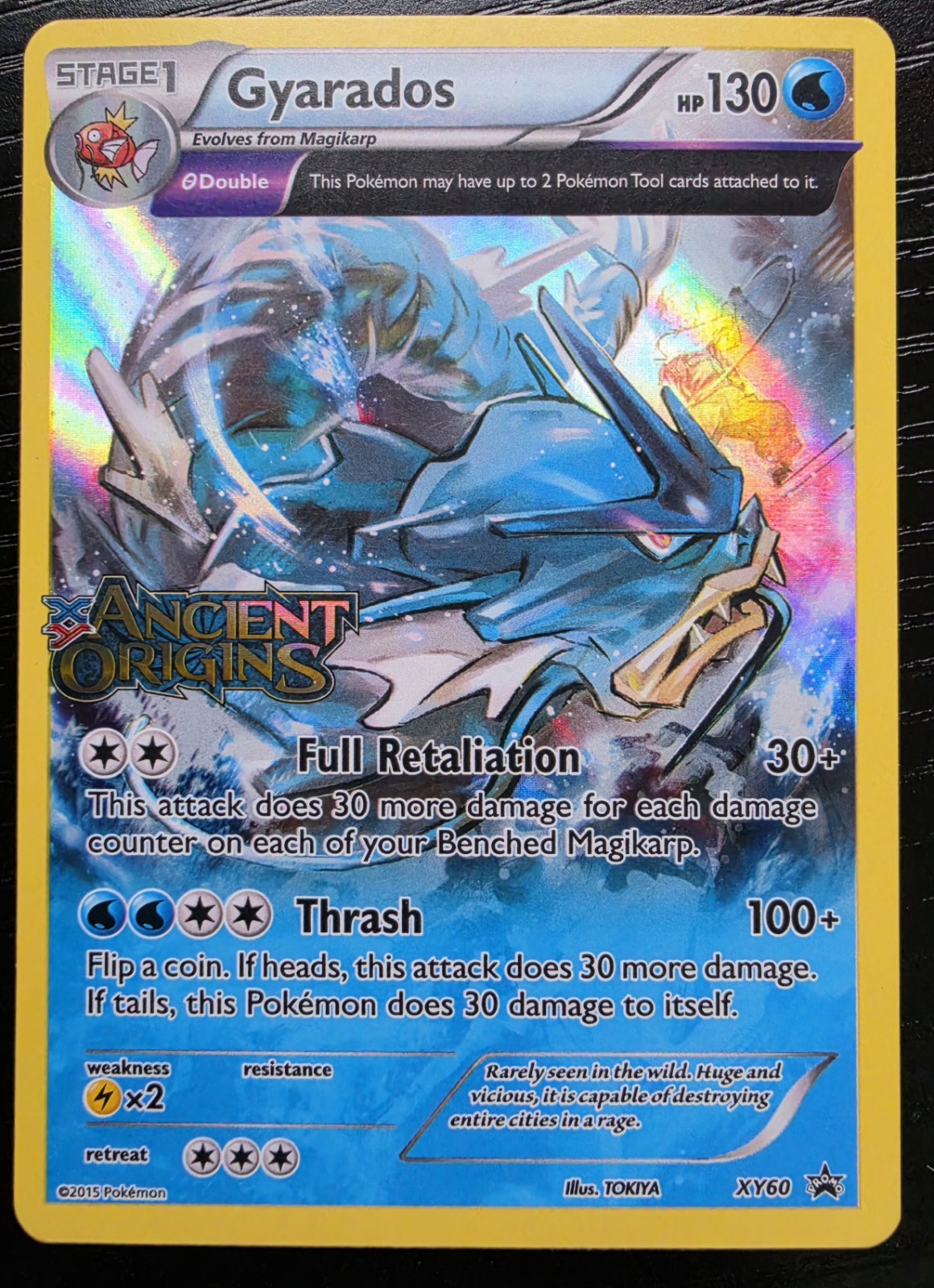 Pokemon TCG: Gyarados XY60 Ancient Origins Stamped Promo NM/LP Pokemon TCG: Gyarados XY60 Ancient Origins Stamped Promo NM/LP
