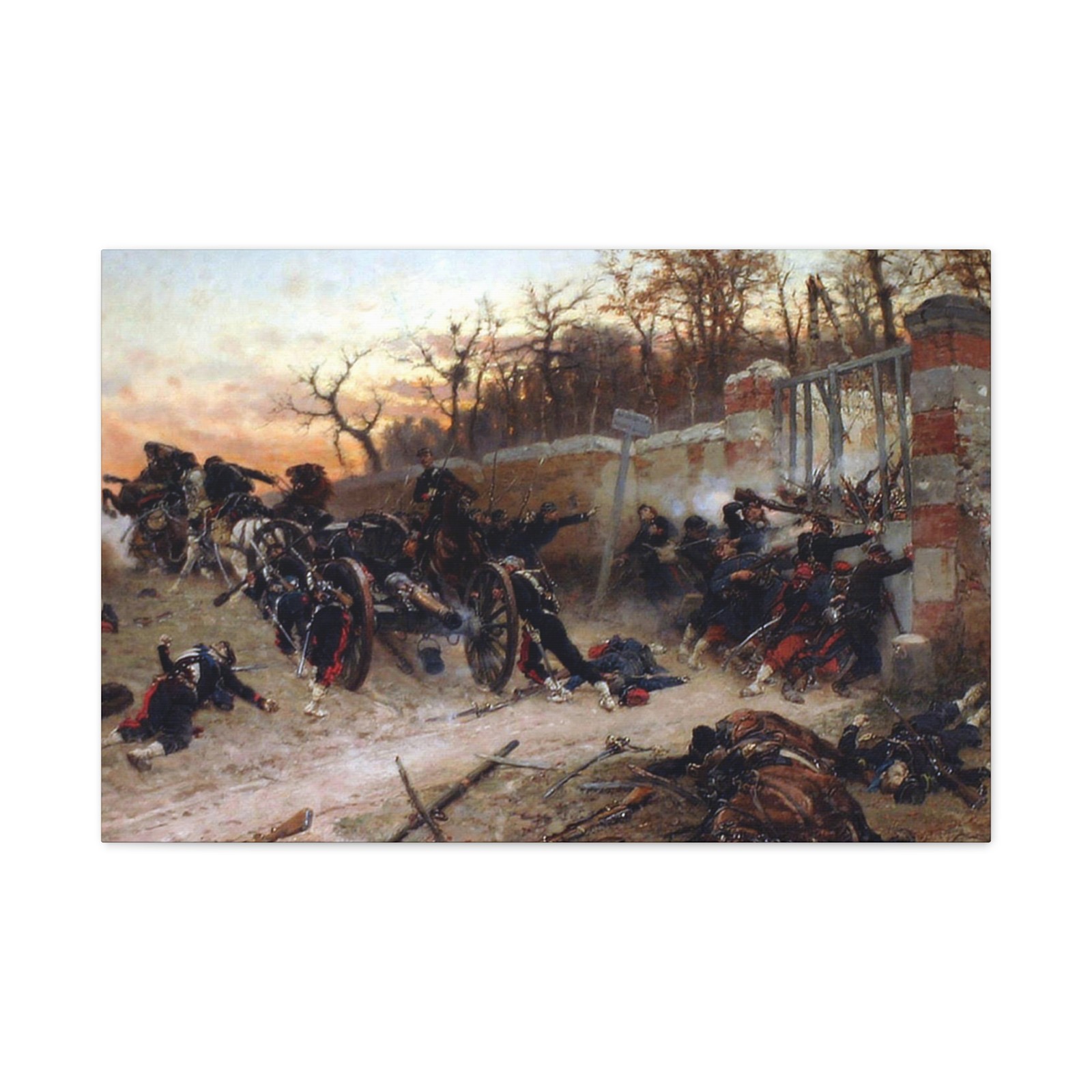 Alphonse Marie De Neuville (1835-1885) Defence of Longboyau\'s - Canvas Wall Art