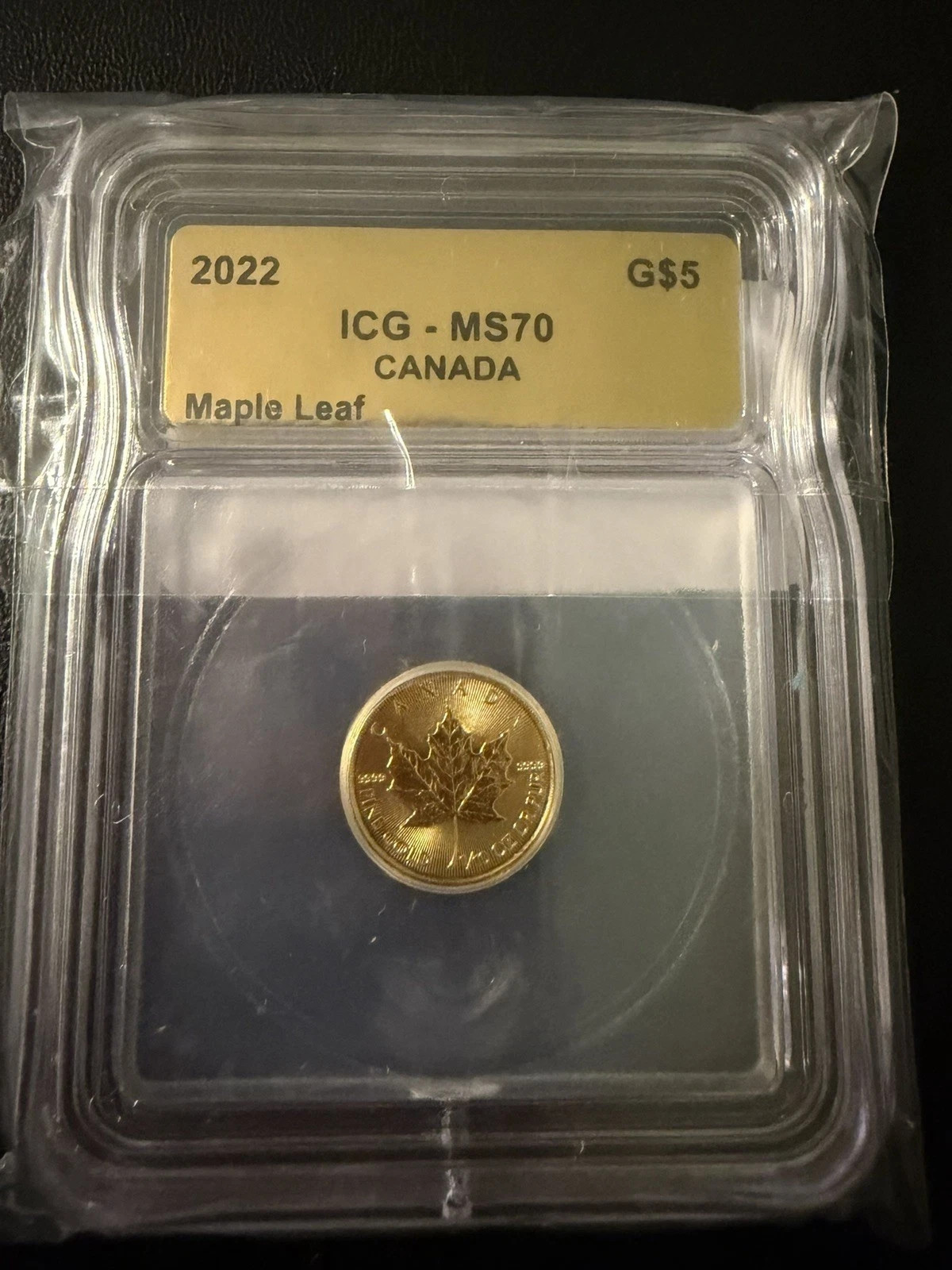 2022 ICG MS70 G$5 1/10 oz Canada Maple Leaf