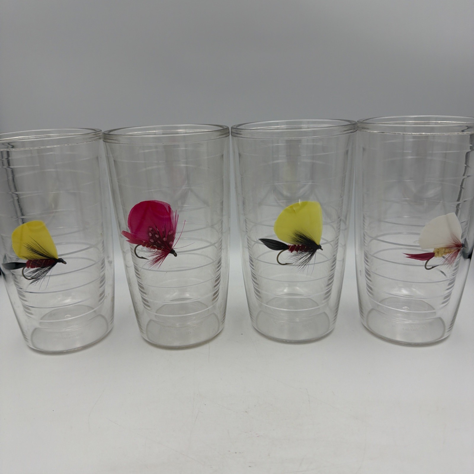 Tervis - Vintage Fly Fishing Lure Tumbler - 6” Tall Lot Of 4